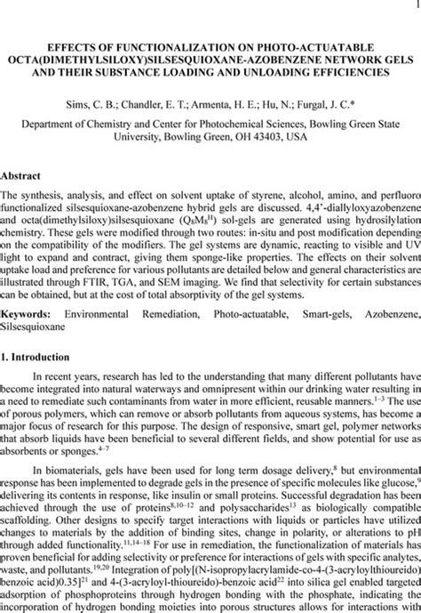 direct loading of gels|Effects of Functionalization on Photo.